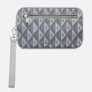 Dior Men Toiletry Bag Dior Gray CD Diamond Canvas 2ESCA340DCO_H42E