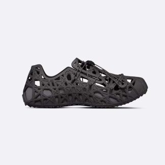 Dior Men Warp Sandal Black Cosmo Rubber with Warped Cannage Motif