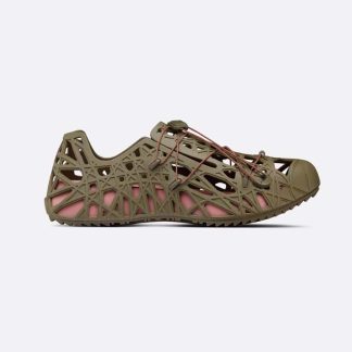 Dior Men Warp Sandal Khaki Cosmo Rubber with Warped Cannage Motif