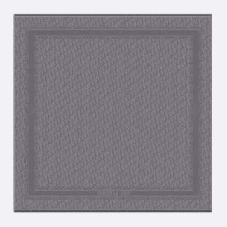Dior Unisex Oblique Shawl Gray Silk Blend with Metallic Thread