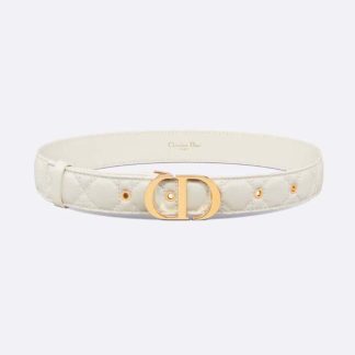 Dior Women 30 Montaigne Belt Latte Cannage Calfskin 30 MM