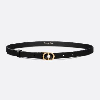 Dior Women 30 Montaigne Jolie Belt Black Smooth Calfskin 15 MM