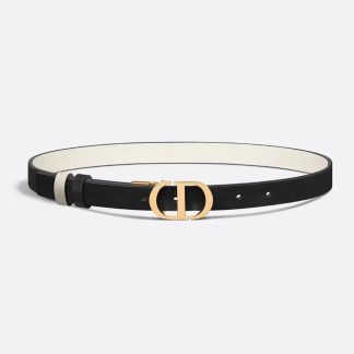 Dior Women 30 Montaigne Reversible Belt Black and Latte Smooth Calfskin 20 MM
