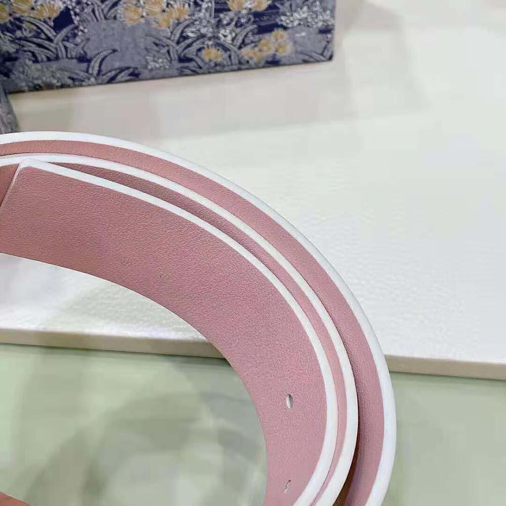 Dior Women 30 Montaigne Reversible Belt Dusty Ivory and Heritage Pink Smooth Calfskin 35 MM - 图片 6