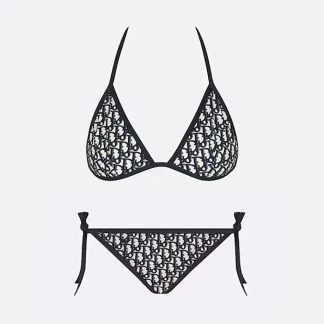 Dior Women Bikini Top  Bottom Blue Dior Oblique Technical Fabric 11BB01A2842_X5803
