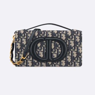 Dior Women CD Signature Mini Bag Blue Dior Oblique Jacquard