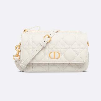 Dior Women Caro Pouch Latte Supple Cannage Calfskin
