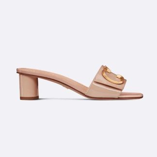 Dior Women C'est Dior Heeled Slide Nude Patent Calfskin