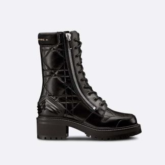 Dior Women D-Leader Ankle Boot Black Quilted Cannage Calfskin KCI733CQC