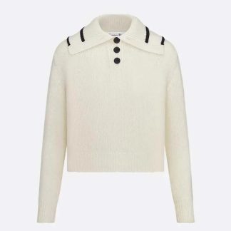 Dior Women DiorAlps Sweater White Wool and Cashmere Knit