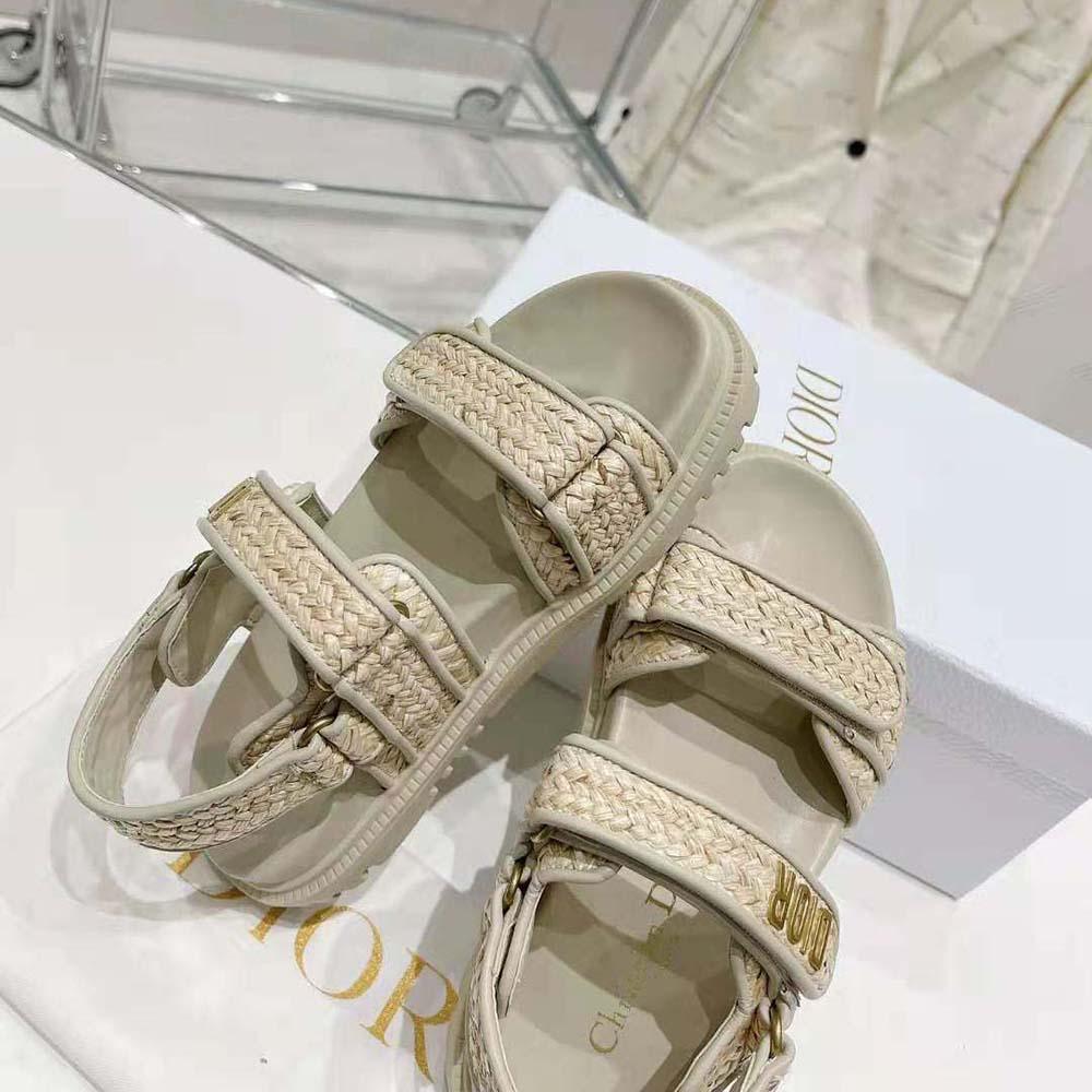 Dior Women Dioract Sandal Jute-Colored Braided Raffia - 图片 7