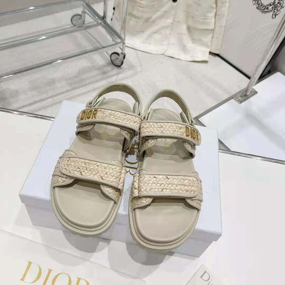 Dior Women Dioract Sandal Jute-Colored Braided Raffia - 图片 2