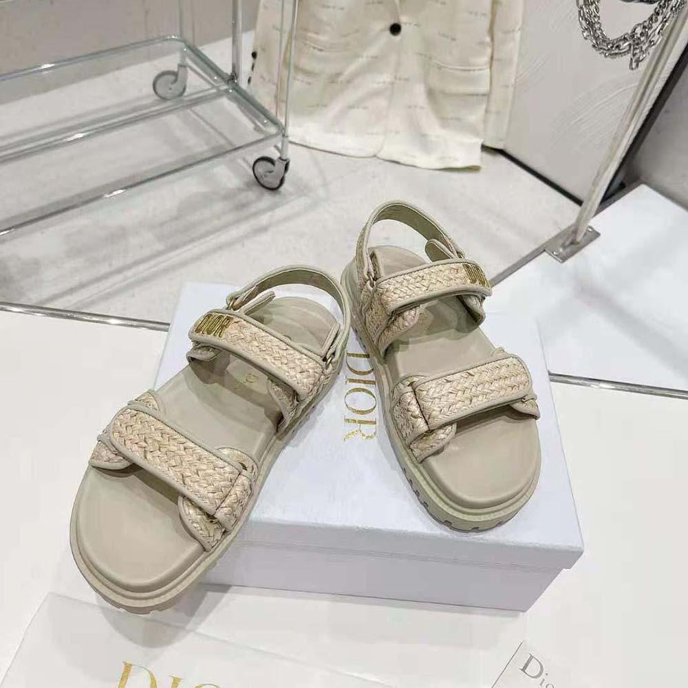 Dior Women Dioract Sandal Jute-Colored Braided Raffia - 图片 3