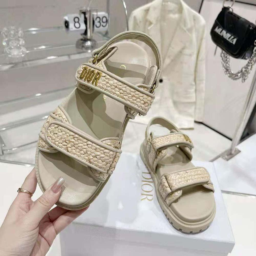 Dior Women Dioract Sandal Jute-Colored Braided Raffia - 图片 8