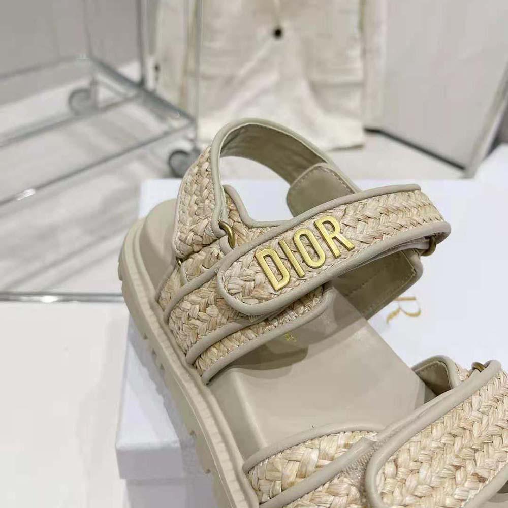 Dior Women Dioract Sandal Jute-Colored Braided Raffia - 图片 10