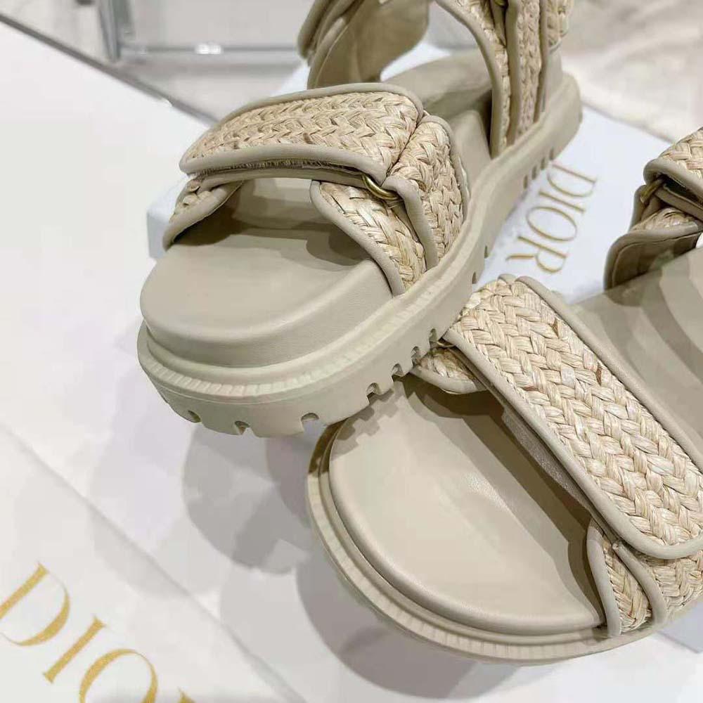Dior Women Dioract Sandal Jute-Colored Braided Raffia - 图片 9