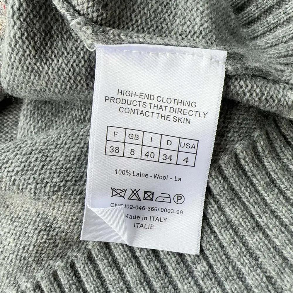 Dior Women Embroidered Sweater Gray Cashmere Knit with Multicolor Dior 4 Saisons Hiver Motif - Image 10