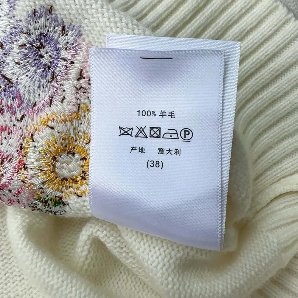 Dior Women Embroidered Sweater White Cashmere Knit with Multicolor Dior 4 Saisons Été Motif - Image 9