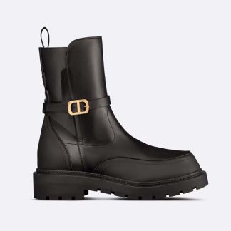 Dior Women Empreinte Ankle Boot Black Calfskin and Rubber