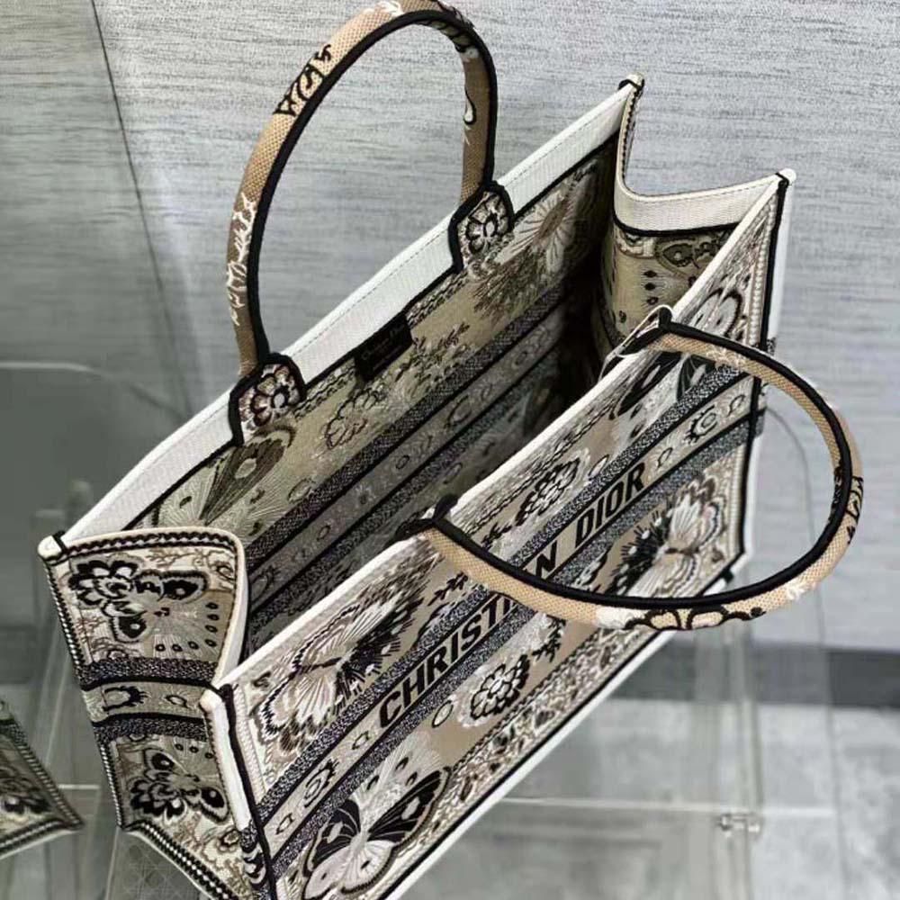 Dior Women Large Dior Book Tote Beige Multicolor Butterfly Bandana Embroidery - Image 6