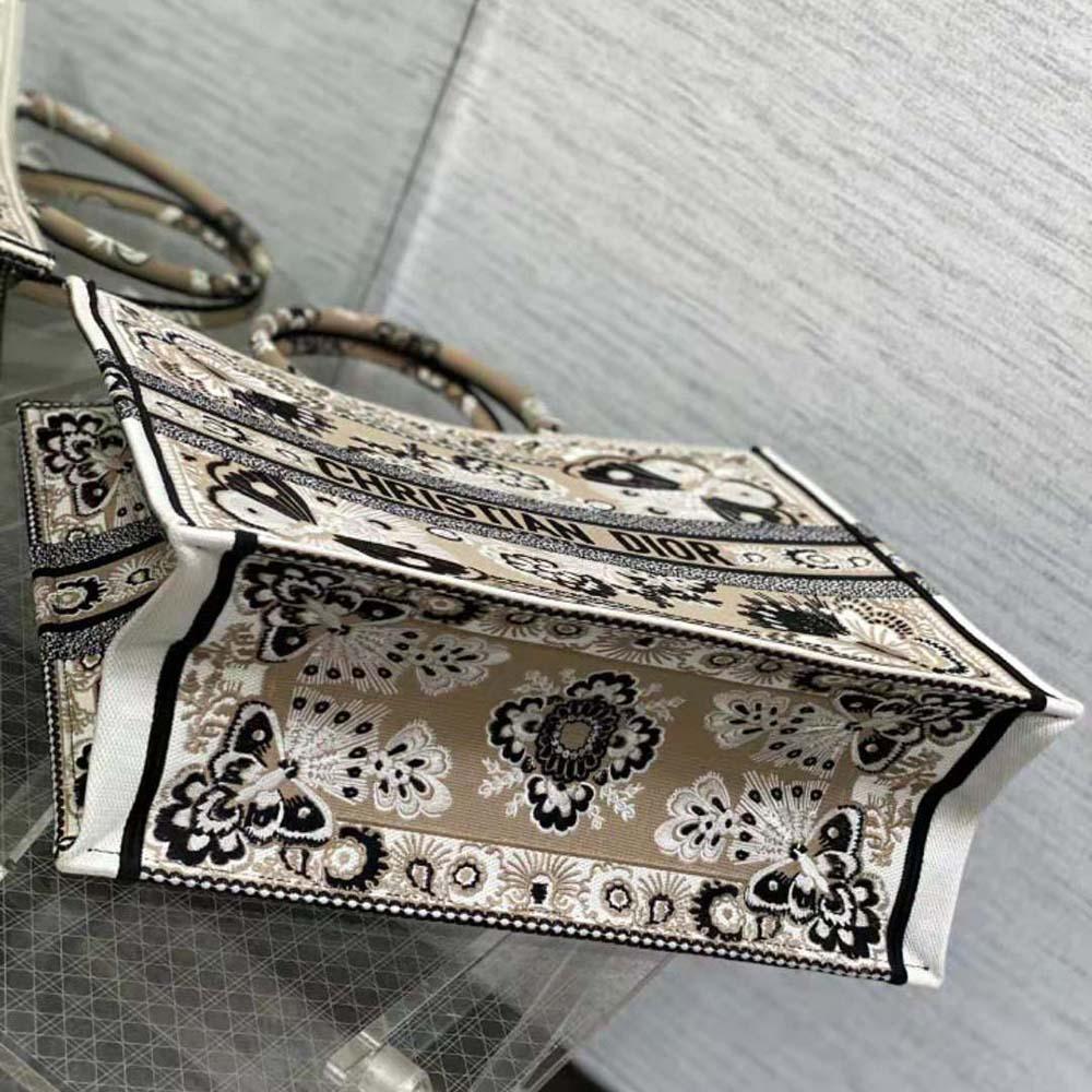 Dior Women Large Dior Book Tote Beige Multicolor Butterfly Bandana Embroidery - Image 5