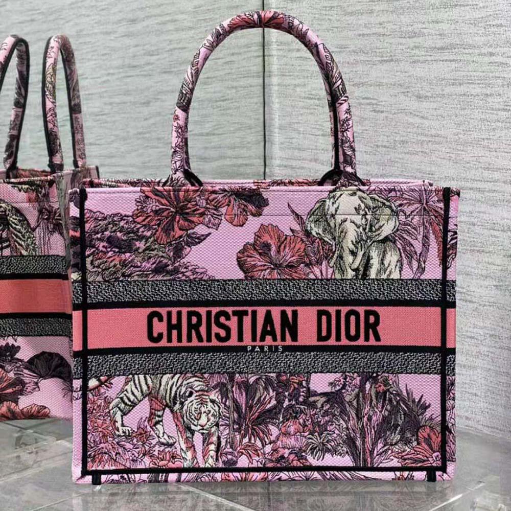 Dior Women Large Dior Book Tote Pink Multicolor Toile de Jouy Voyage Embroidery - 图片 2
