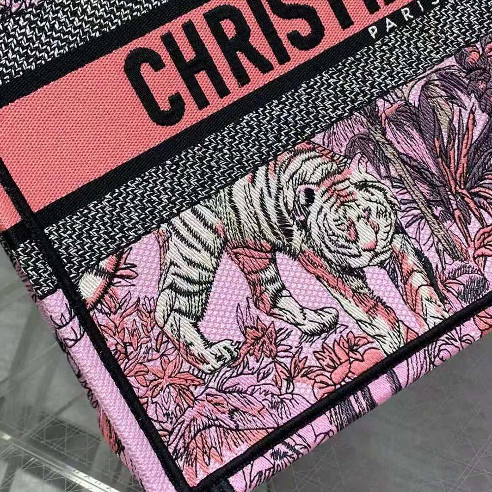 Dior Women Large Dior Book Tote Pink Multicolor Toile de Jouy Voyage Embroidery - 图片 8