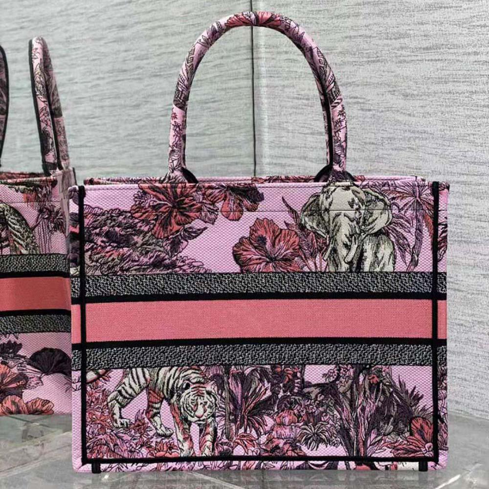 Dior Women Large Dior Book Tote Pink Multicolor Toile de Jouy Voyage Embroidery - 图片 3