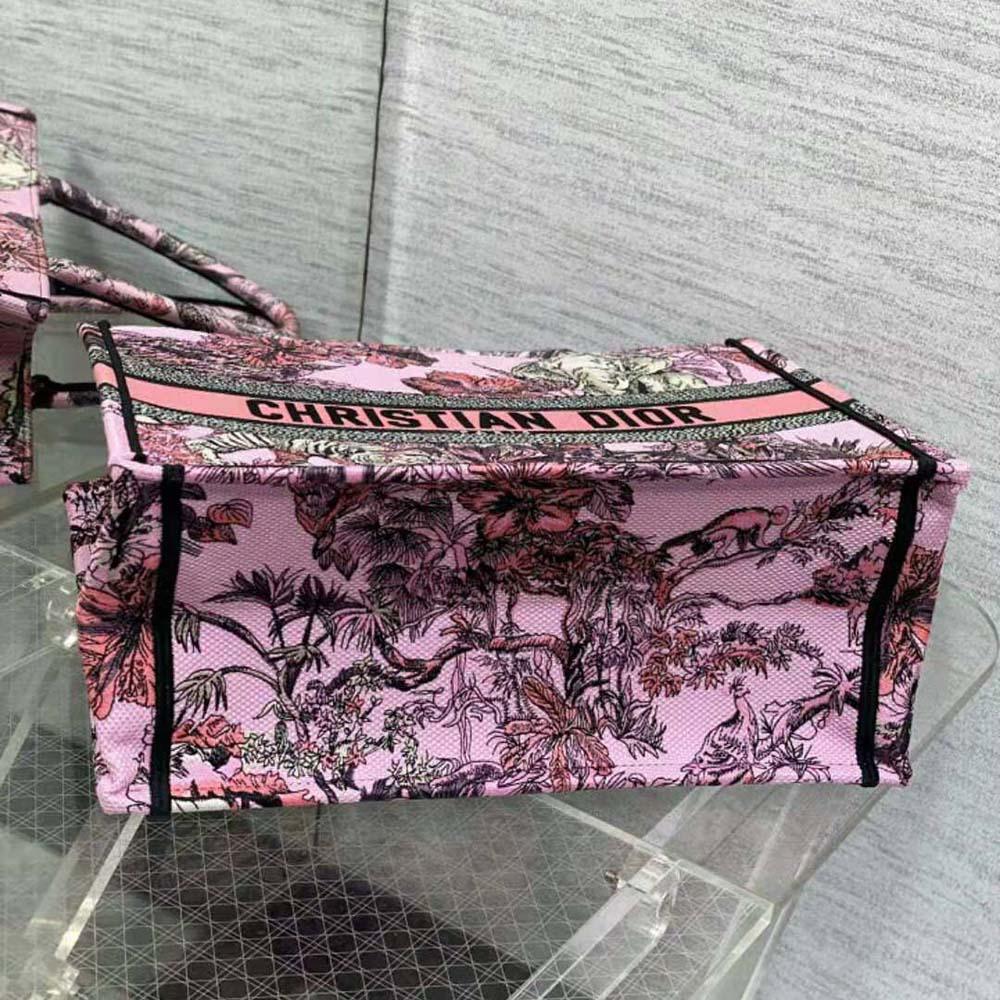 Dior Women Large Dior Book Tote Pink Multicolor Toile de Jouy Voyage Embroidery - 图片 6