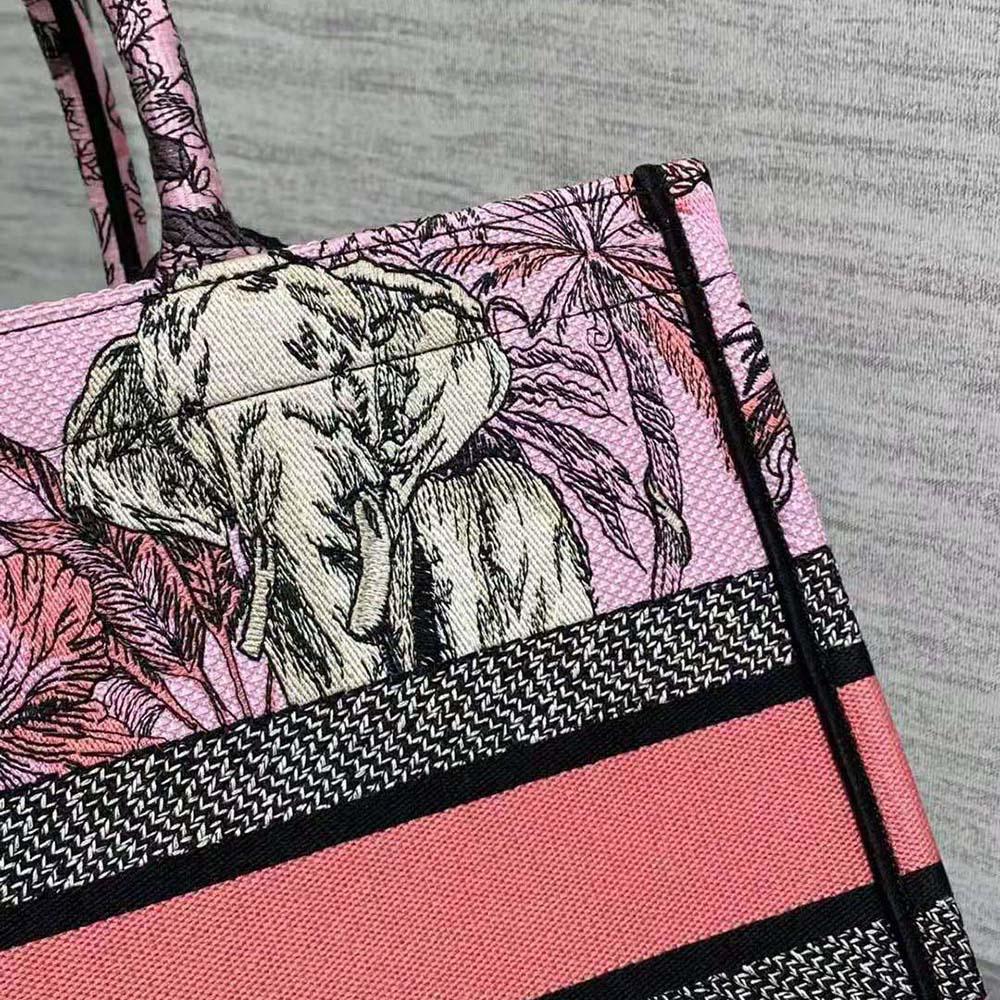 Dior Women Large Dior Book Tote Pink Multicolor Toile de Jouy Voyage Embroidery - 图片 7