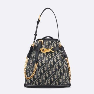 Dior Women Medium C'est Dior Bag Blue Dior Oblique Jacquard