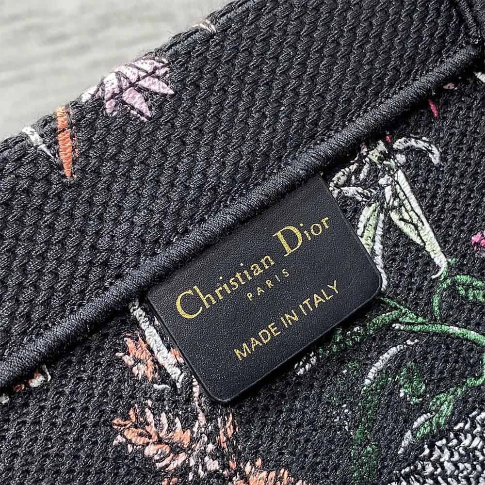 Dior Women Medium Dior Book Tote Black Multicolor Dior Herbarium Embroidery - Image 10