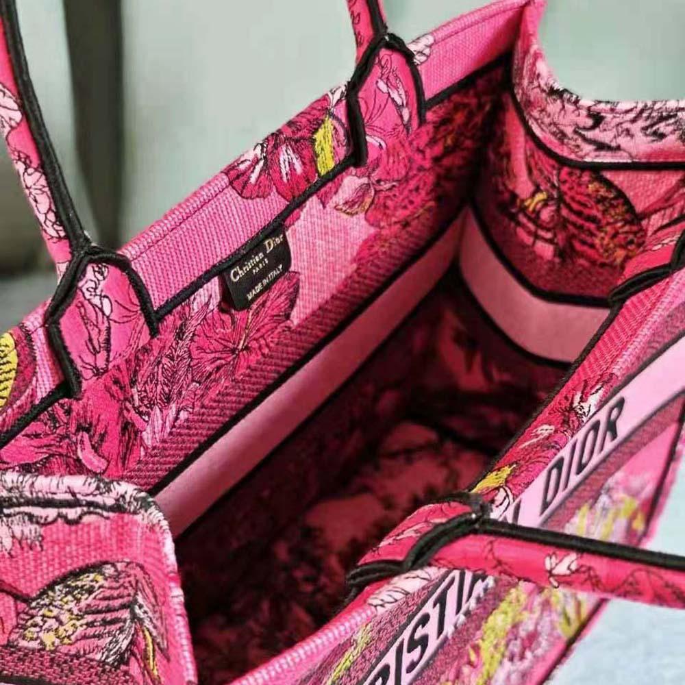 Dior Women Medium Dior Book Tote Fuchsia Multicolor Toile de Jouy Voyage Embroidery - 图片 10