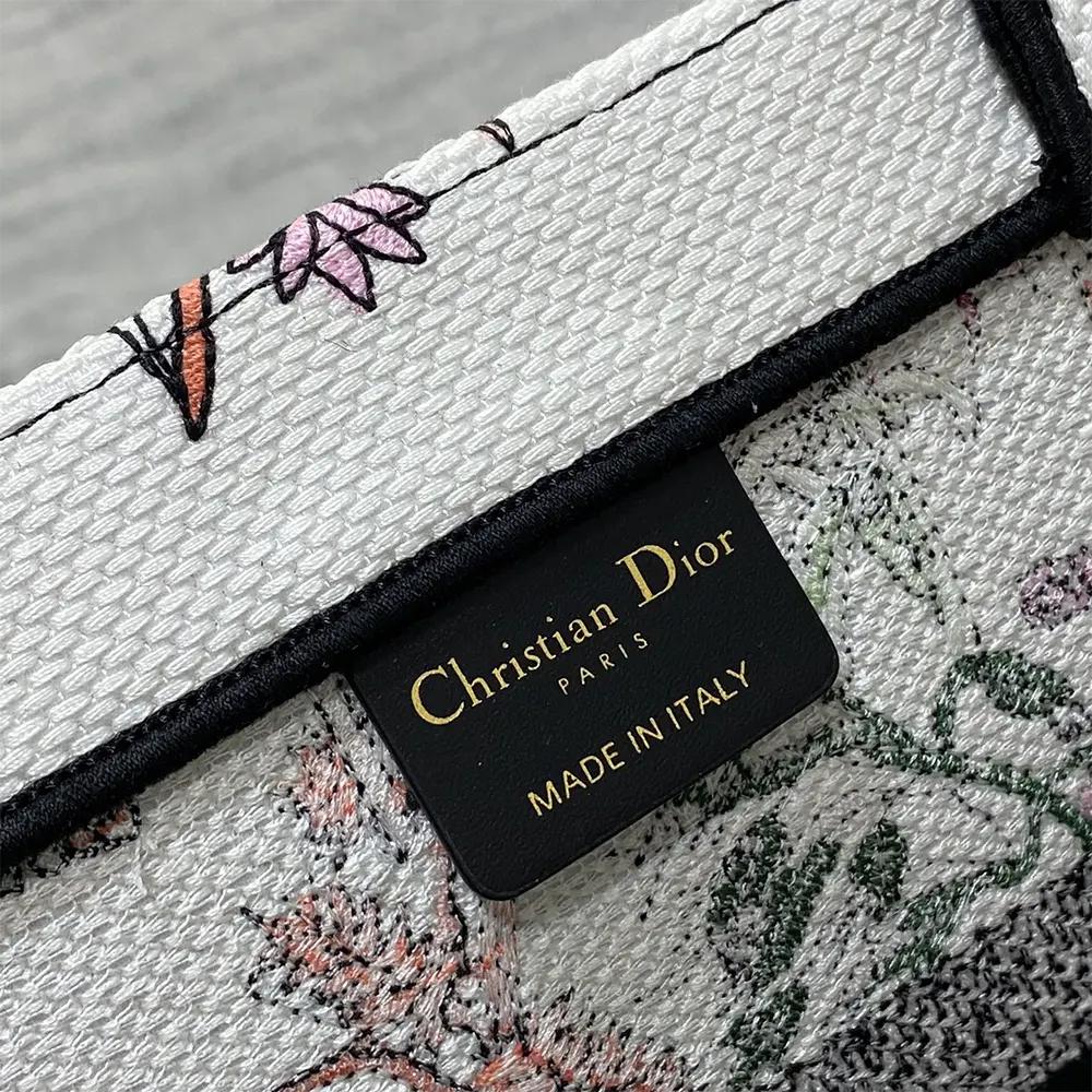 Dior Women Medium Dior Book Tote White Multicolor Dior Herbarium Embroidery - Image 10