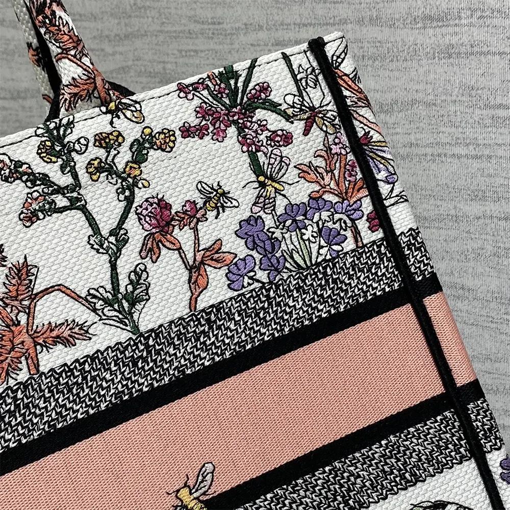 Dior Women Medium Dior Book Tote White Multicolor Dior Herbarium Embroidery - Image 7