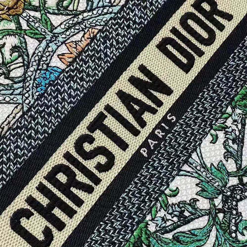 Dior Women Medium Dior Book Tote White Multicolor Étoile de Voyage Embroidery - 图片 7