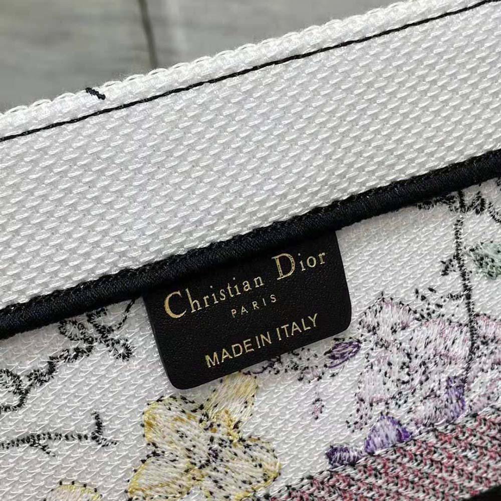 Dior Women Medium Dior Book Tote White Multicolor Florilegio Embroidery - Image 10