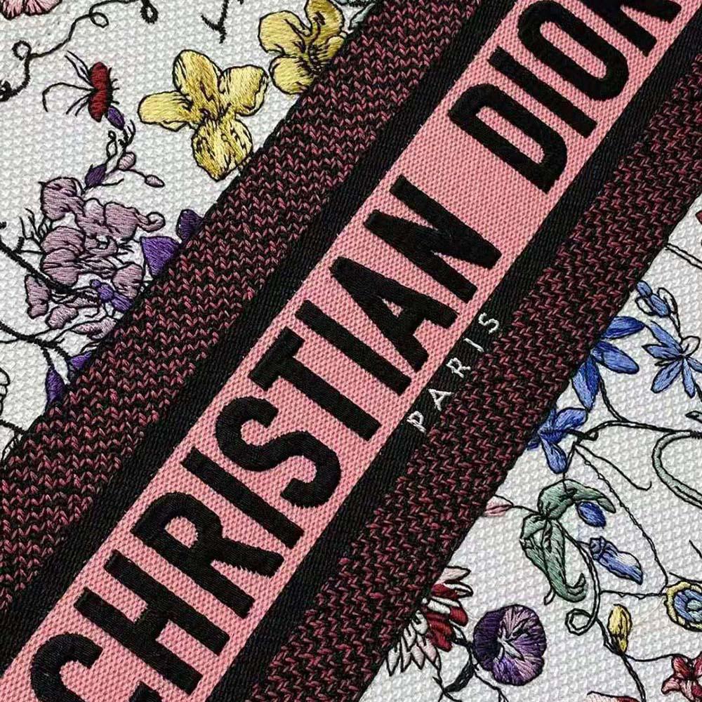 Dior Women Medium Dior Book Tote White Multicolor Florilegio Embroidery - Image 7