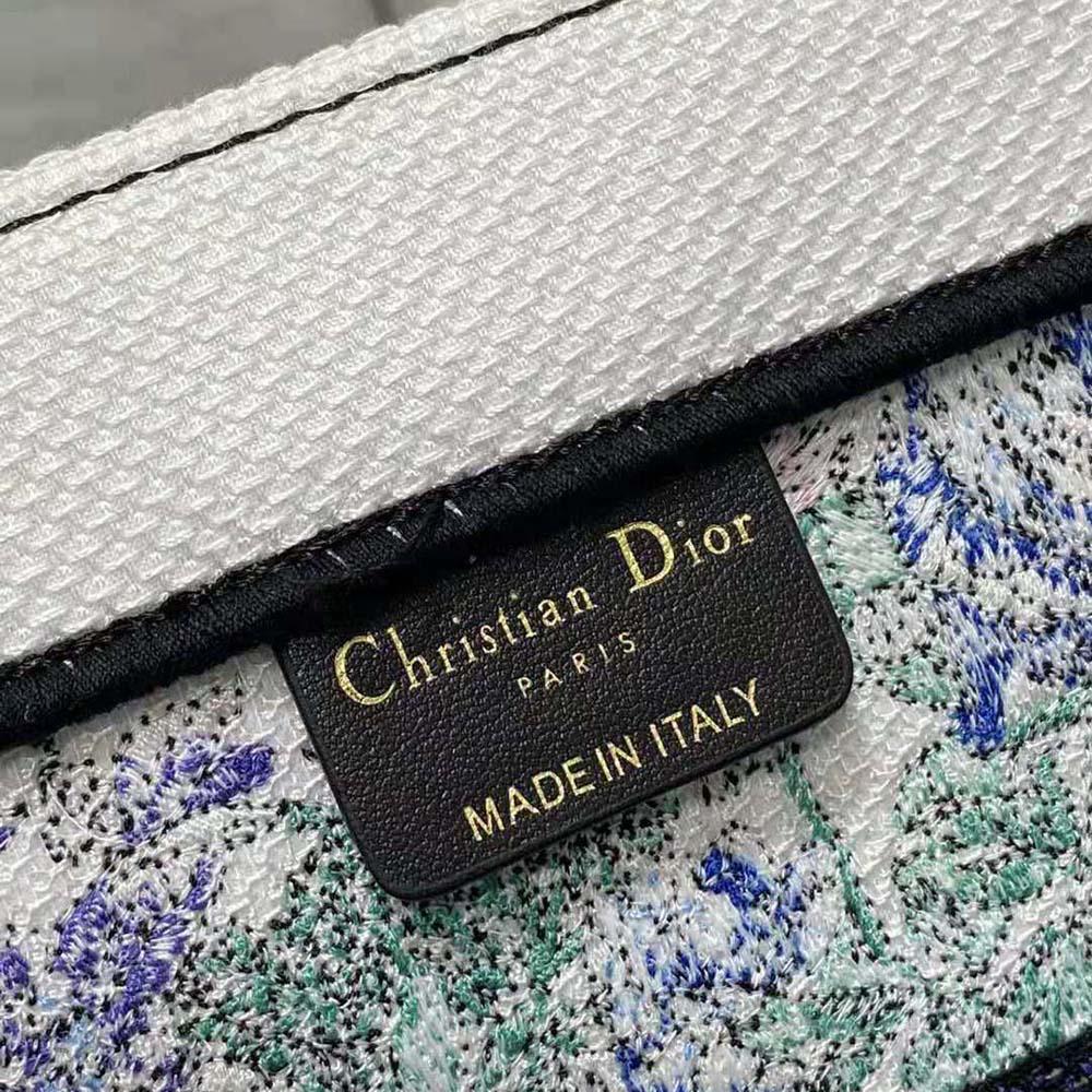 Dior Women Medium Dior Book Tote White Multicolor Flowers Constellation Embroidery - Image 7
