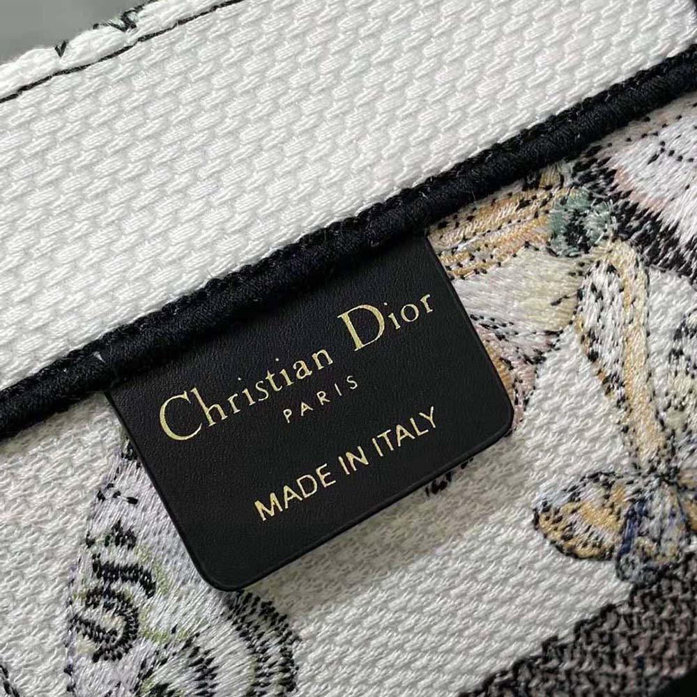 Dior Women Medium Dior Book Tote White Multicolor Toile de Jouy Mexico Embroidery - Image 10