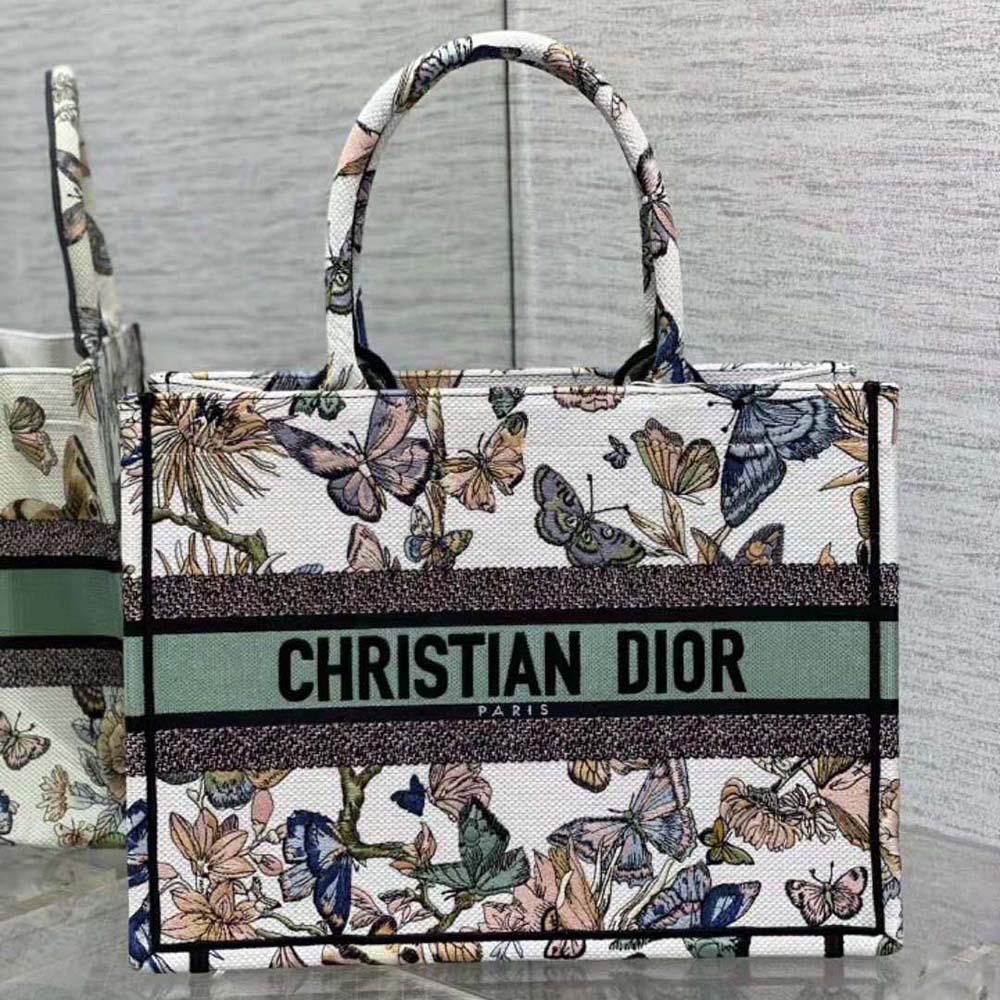 Dior Women Medium Dior Book Tote White Multicolor Toile de Jouy Mexico Embroidery - Image 2