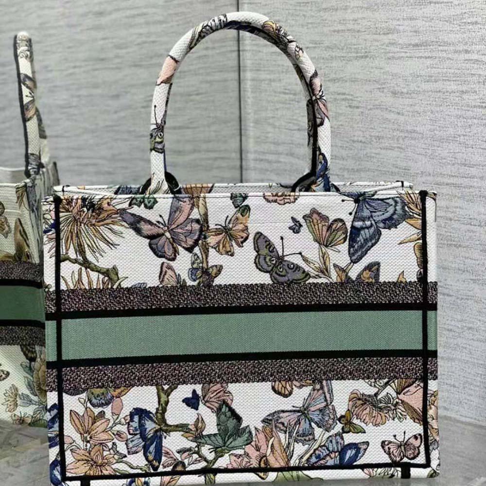 Dior Women Medium Dior Book Tote White Multicolor Toile de Jouy Mexico Embroidery - Image 3