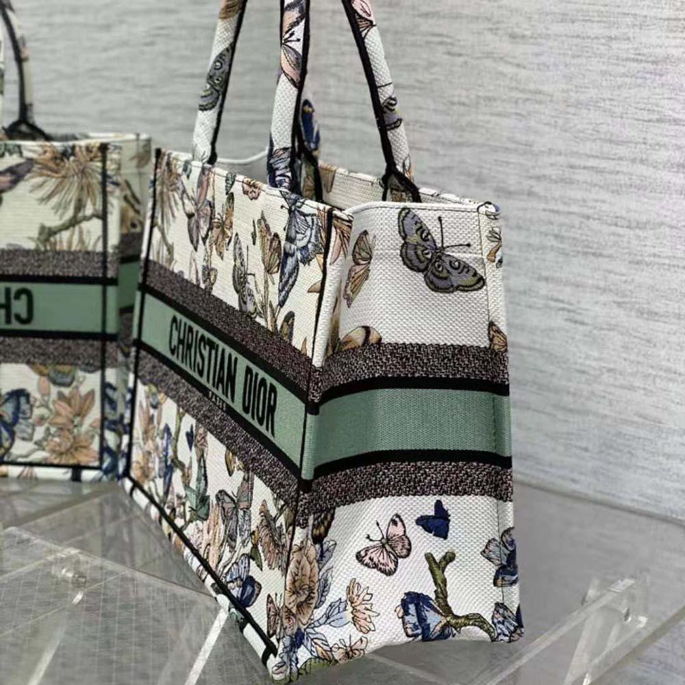 Dior Women Medium Dior Book Tote White Multicolor Toile de Jouy Mexico Embroidery - Image 4