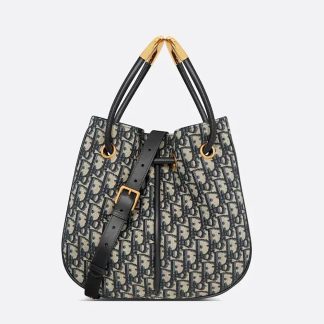 Dior Women Medium Dior Nolita Bag Blue Dior Oblique Jacquard