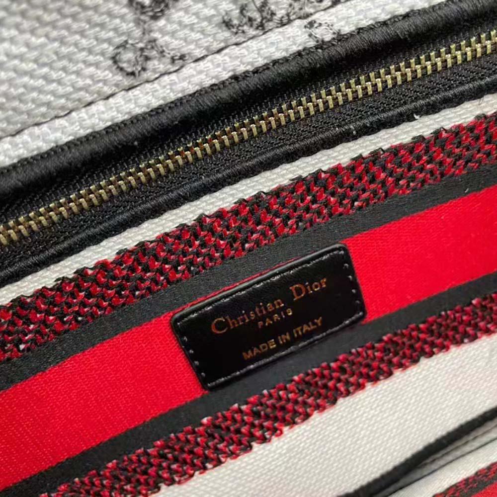 Dior Women Medium Lady D-Lite Dioramour Bag Latte Multicolor Dioramour Graffiti Embroidery - 图片 8