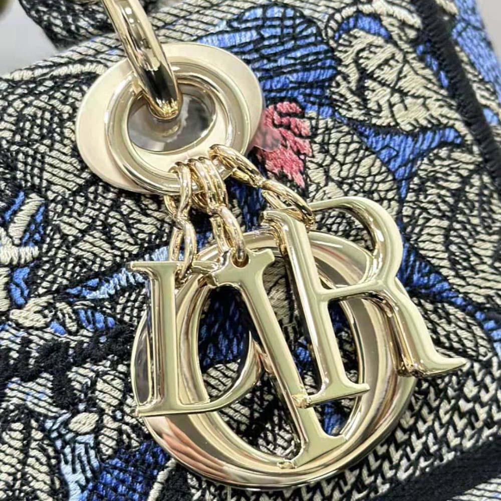 Dior Women Medium Lady D-lite Bag Denim Multicolor Dior Jardin Magique Embroidery - 图片 9