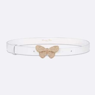 Dior Women Métamorphose Belt White Ultrasmooth Calfskin 20 MM-Gold