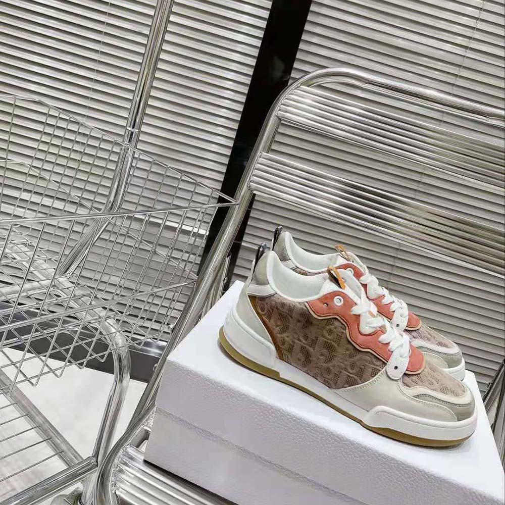 Dior Women One Sneaker Beige Multicolor Calfskin and Suede Calfskin with Dior Oblique Motif - Image 4