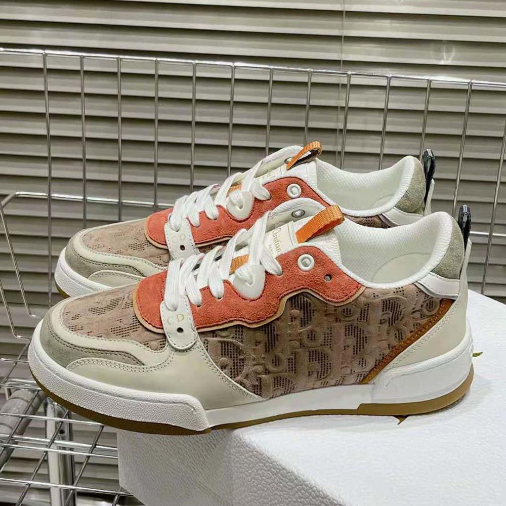 Dior Women One Sneaker Beige Multicolor Calfskin and Suede Calfskin with Dior Oblique Motif - Image 5