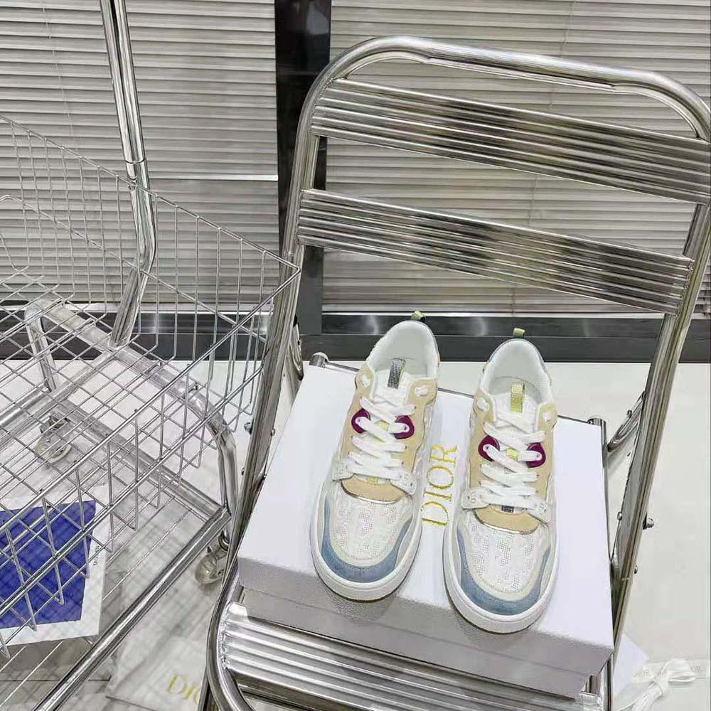 Dior Women One Sneaker White Dior Oblique Perforated Calfskin and Multicolor Suede Calfskin - Image 2